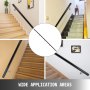 Stair Handrail, Stair Rail Aluminum Modern Handrail For Stairs 14ft Length Black