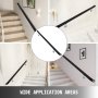 Aluminum Indoor Handrail for Stairs 3ft Length Black Wall-Mounted Round Tubes