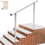 VEVOR Outdoor Stair Railing Kit, 4 FT Handrails 1-4 Steps, Adjustable Angle White Aluminum Stair Hand Rail for The Elderly, Handrails for Outdoor Steps