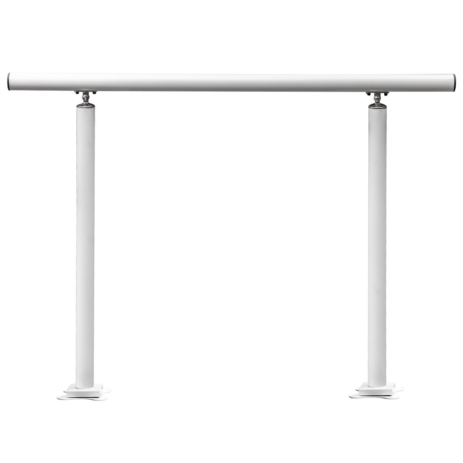 Kit Main Courante Balustrade Garde Corps Terrasse Rampe Escalier Blanche Rampe d'Escalier Extérieur en Aluminium / Fer Main Courante Construction Solide Paquet de Valeur pour Escalier 121x91 cm