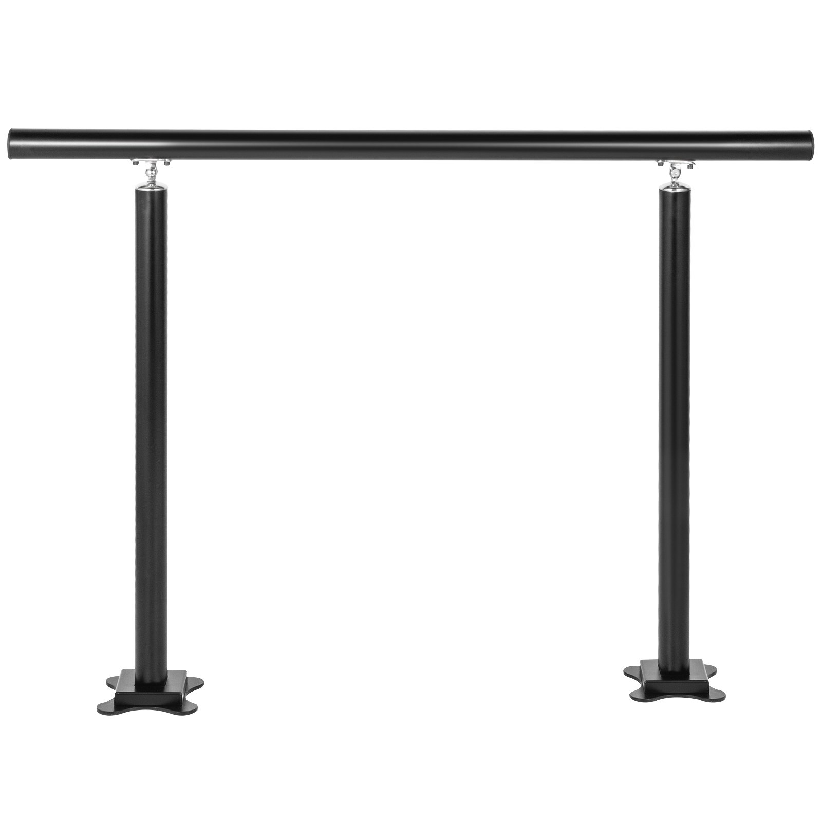 Kit Main Courante Balustrade Garde Corps Terrasse Rampe Escalier Noire Rampe d'Escalier Extérieur en Aluminium / Fer Main Courante Construction Solide Paquet de Valeur pour Escalier 121 x 91 cm