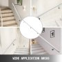 Stair Handrail, Stair Rail, Aluminum Indoor Handrail For Stairs 6ft Length White
