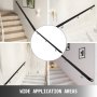 Stair Handrail, Stair Rail, Aluminum Indoor Handrail For Stairs 6ft Length Black