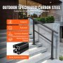 VEVOR Handrail Banister Outdoor Stairs 48X35.5 Inch Outdoor Handrail Stair Railing Adjustable from 0 to 45 Degrees Handrail for Cross Bar Stairs Outdoor Aluminum Black Stair Railing