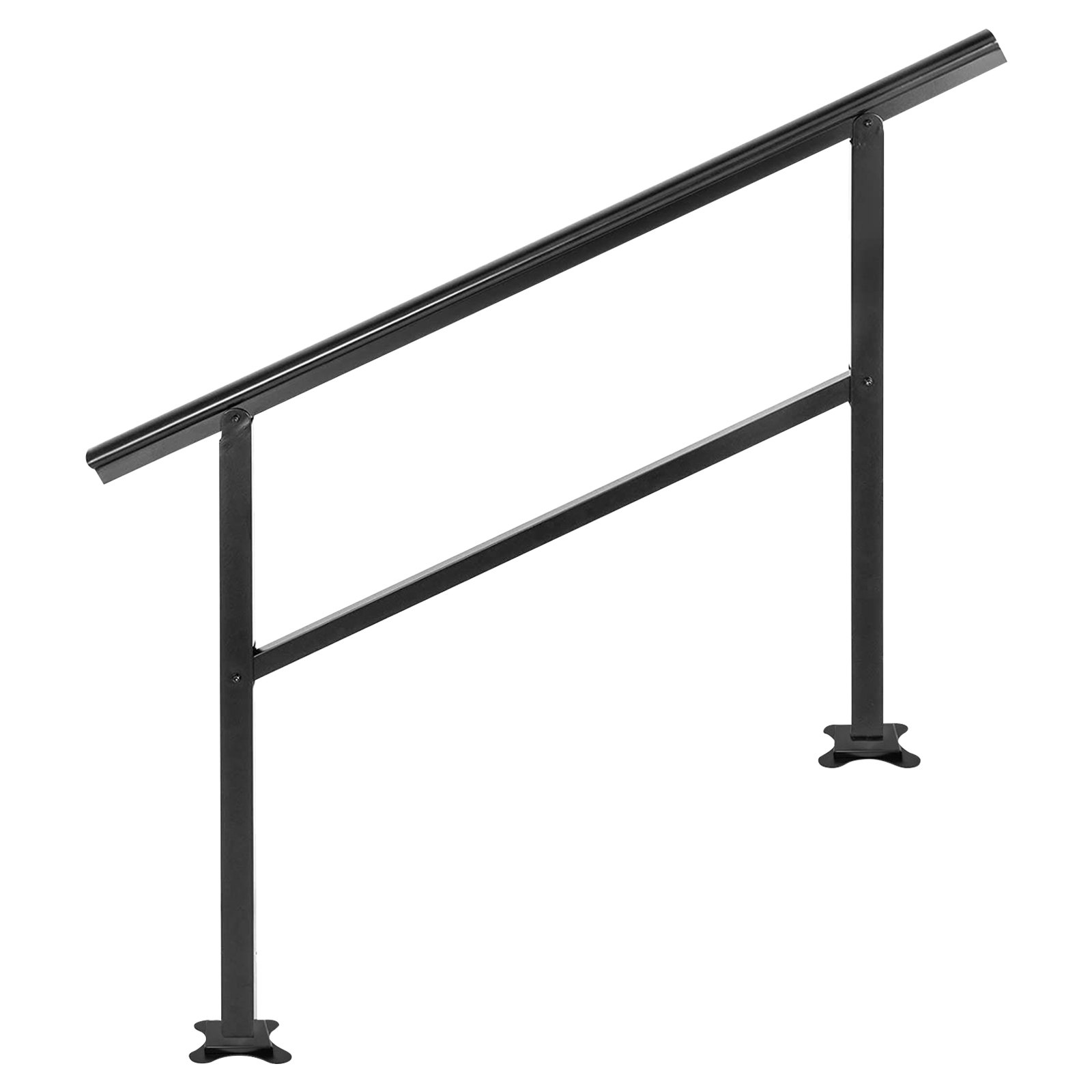 black VEVOR outdoor handrail with a simple, sturdy metal design.