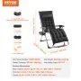 VEVOR Zero Gravity Chair, 645 mm Zero Gravity Recliner Lounge Chair for Indoor and Outdoor, Adjustable Anti Gravity Chair with Cushion, Headrest, Footrest, and Cupholder, 500 lbs, Black