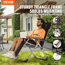 VEVOR Zero Gravity Chair 26" Zero Gravity Recliner Lounge Chair Indoor & Outdoor