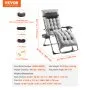 VEVOR Zero Gravity Chair, 645 mm Zero Gravity Recliner Lounge Chair for Indoor and Outdoor, Adjustable Anti Gravity Chair with Cushion, Headrest, Footrest, and Cupholder, 500 lbs, Gray