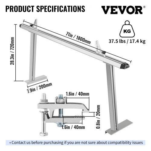 VEVOR Truck Rack Pickup Adjustable Truck Bed Ladder Rack Universal w/ Ladder Stop