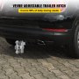 VEVOR Adjustable Trailer Hitch, Fits 2" Receiver, 4" Drop Ball Mount Hitch w/ Forged Aluminum Shank & Two Iron Balls, 12500 LBS Towing Capacity for Most Common Needs, Dual Locking Pins Included