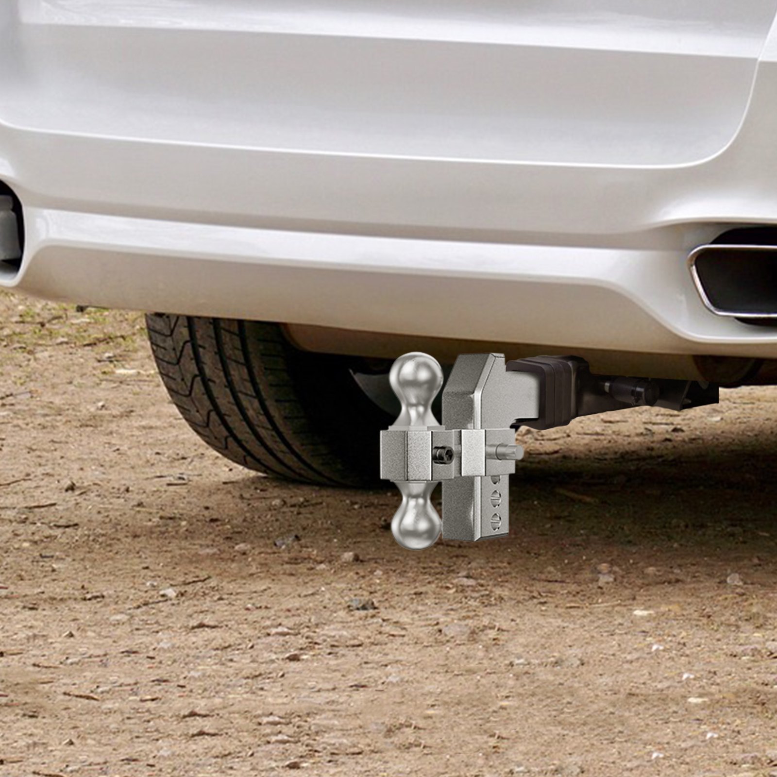 VEVOR Adjustable Trailer Hitch, Fits 2" Receiver, 4" Drop Ball Mount Hitch w/ Forged Aluminum Shank & Two Iron Balls, 12500 LBS Towing Capacity for Most Common Needs, Dual Locking Pins Included
