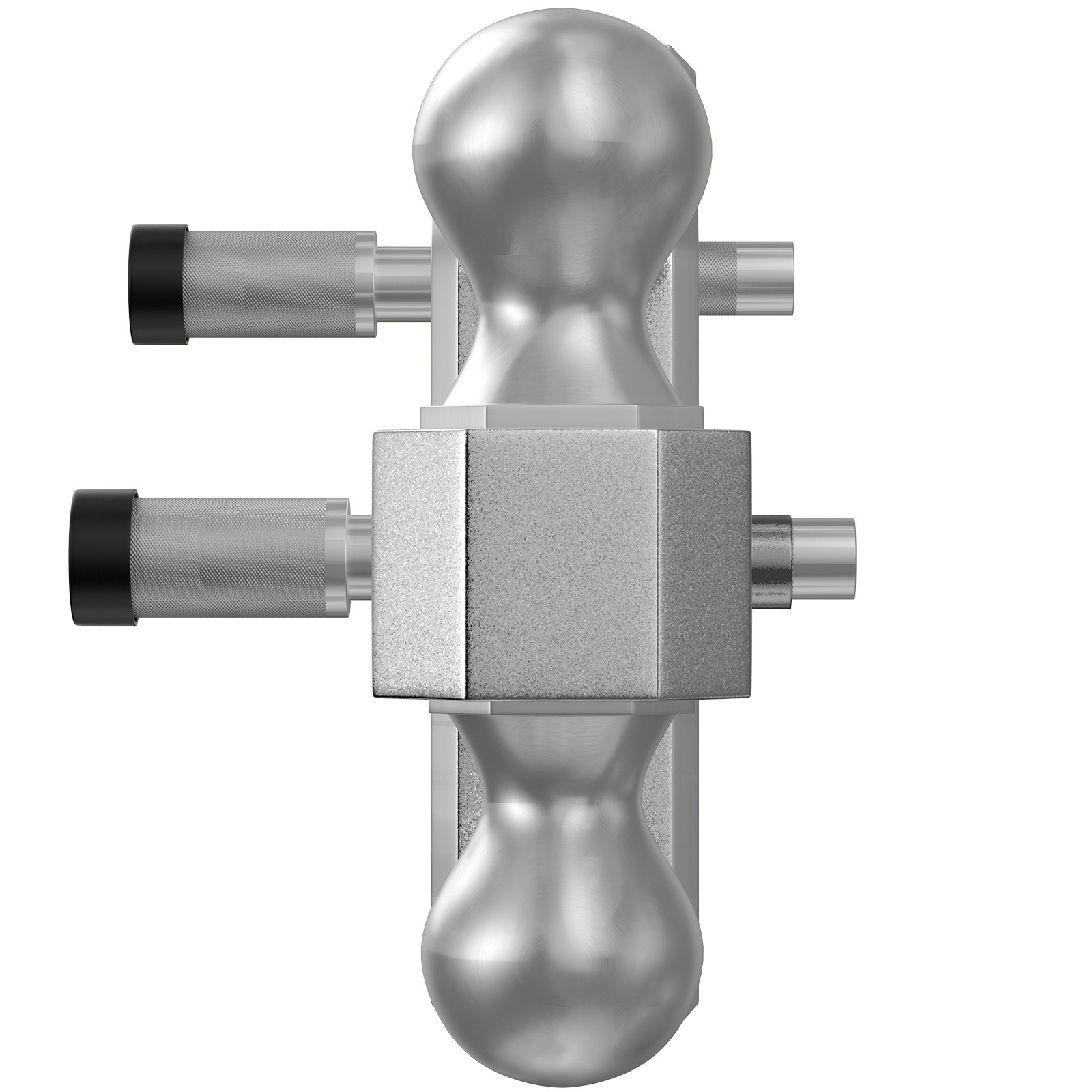 VEVOR Adjustable Trailer Hitch, Fits 2" Receiver, 4" Drop Ball Mount Hitch w/ Forged Aluminum Shank & Two Iron Balls, 12500 LBS Towing Capacity for Most Common Needs, Dual Locking Pins Included
