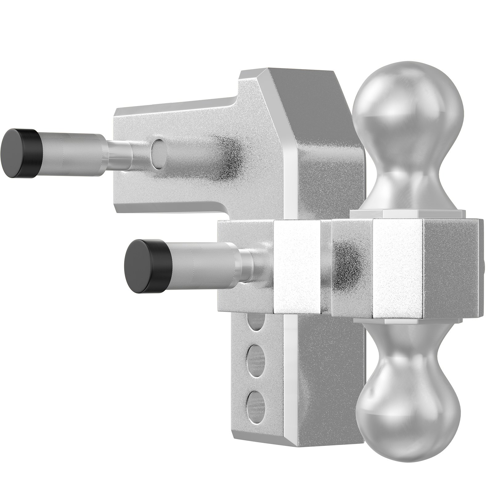 VEVOR Adjustable Trailer Hitch, Fits 2" Receiver, 4" Drop Ball Mount Hitch w/ Forged Aluminum Shank & Two Iron Balls, 12500 LBS Towing Capacity for Most Common Needs, Dual Locking Pins Included