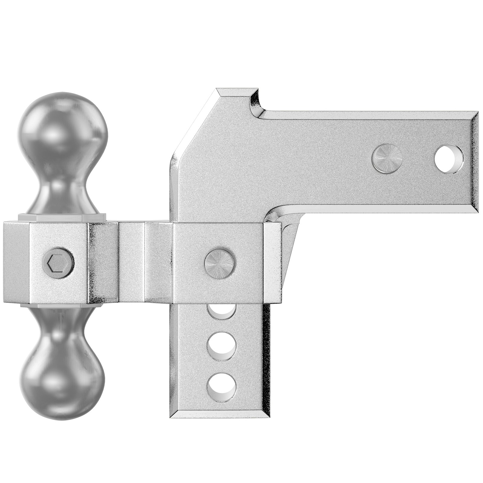 VEVOR Adjustable Trailer Hitch, Fits 2" Receiver, 4" Drop Ball Mount Hitch w/ Forged Aluminum Shank & Two Iron Balls, 12500 LBS Towing Capacity for Most Common Needs, Dual Locking Pins Included