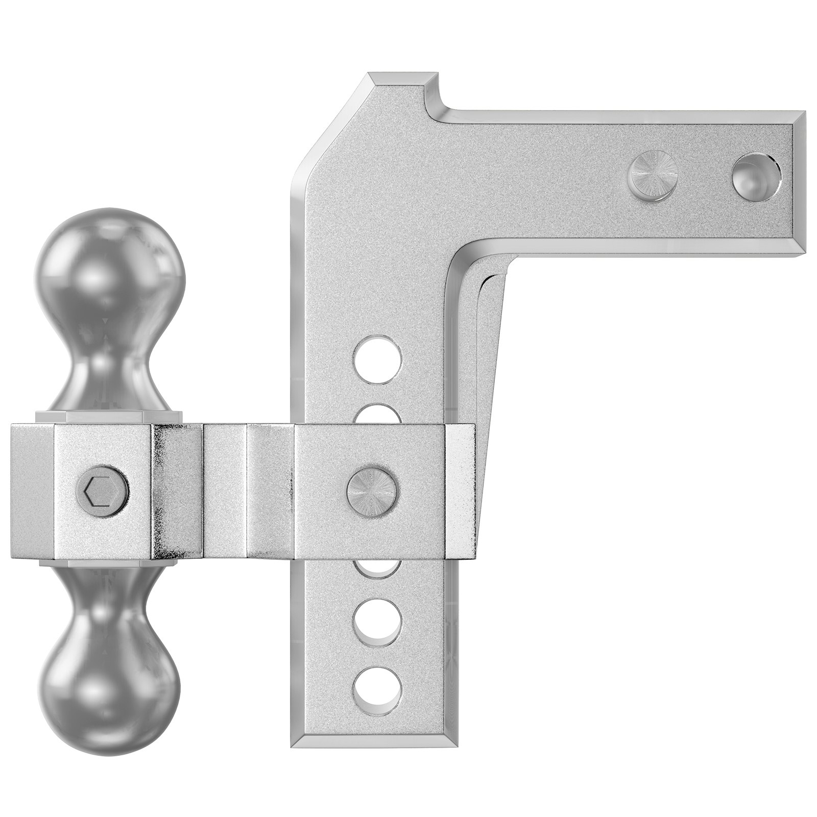 VEVOR Adjustable Trailer Hitch, Fits 2" Receiver, 6" Drop Ball Mount Hitch w/ Forged Aluminum Shank ＆ Two Iron Balls, 12500 LBS Towing Capacity for Most Common Needs, Dual Locking Pins Included