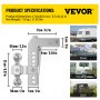 VEVOR Adjustable Trailer Hitch, Fits 2" Receiver, 8" Drop Ball Mount Hitch w/ Forged Aluminum Shank ＆ Two Iron Balls, 12500 LBS Towing Capacity for Most Common Needs, Dual Locking Pins Included