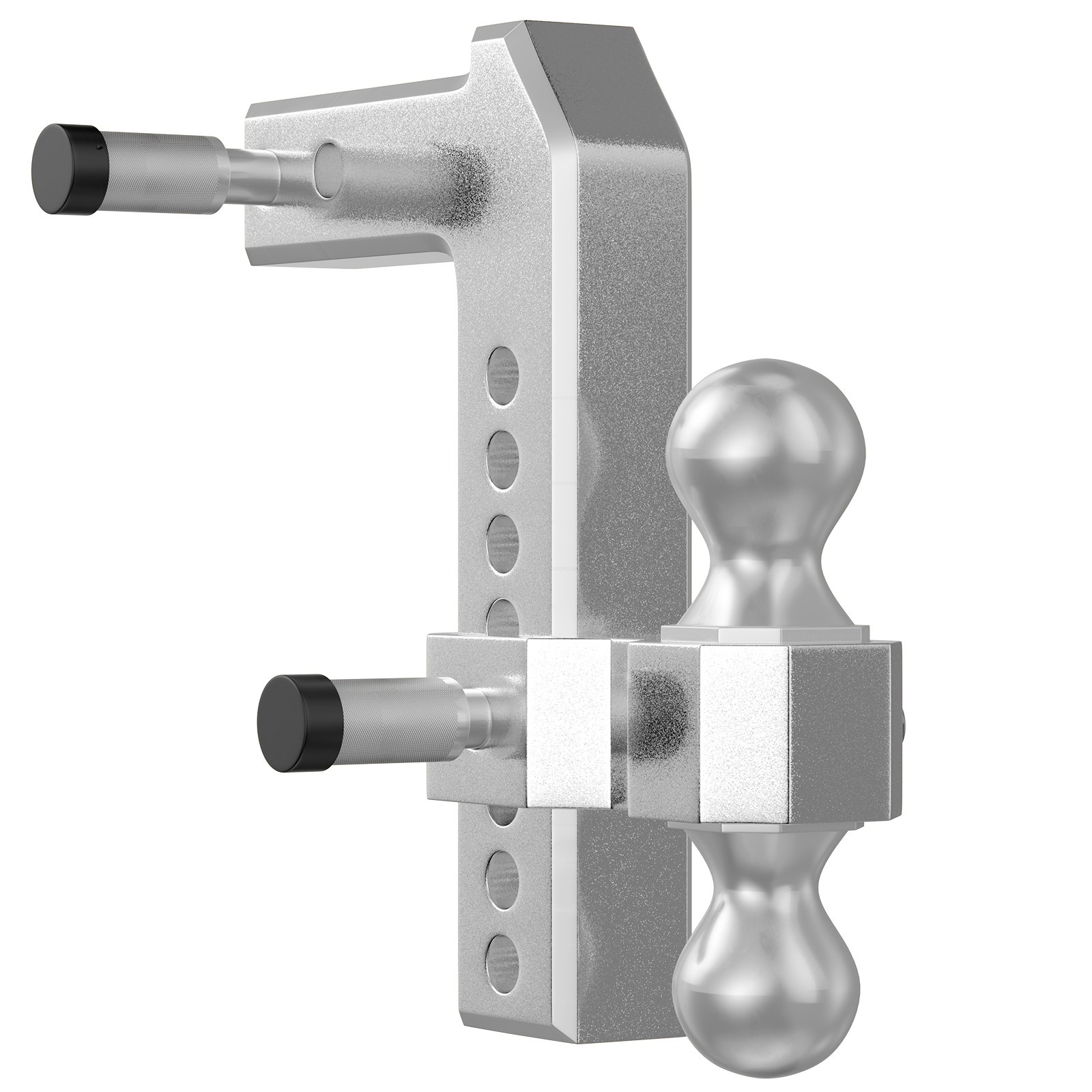 VEVOR Adjustable Trailer Hitch, Fits 2" Receiver, 8" Drop Ball Mount Hitch w/ Forged Aluminum Shank ＆ Two Iron Balls, 12500 LBS Towing Capacity for Most Common Needs, Dual Locking Pins Included