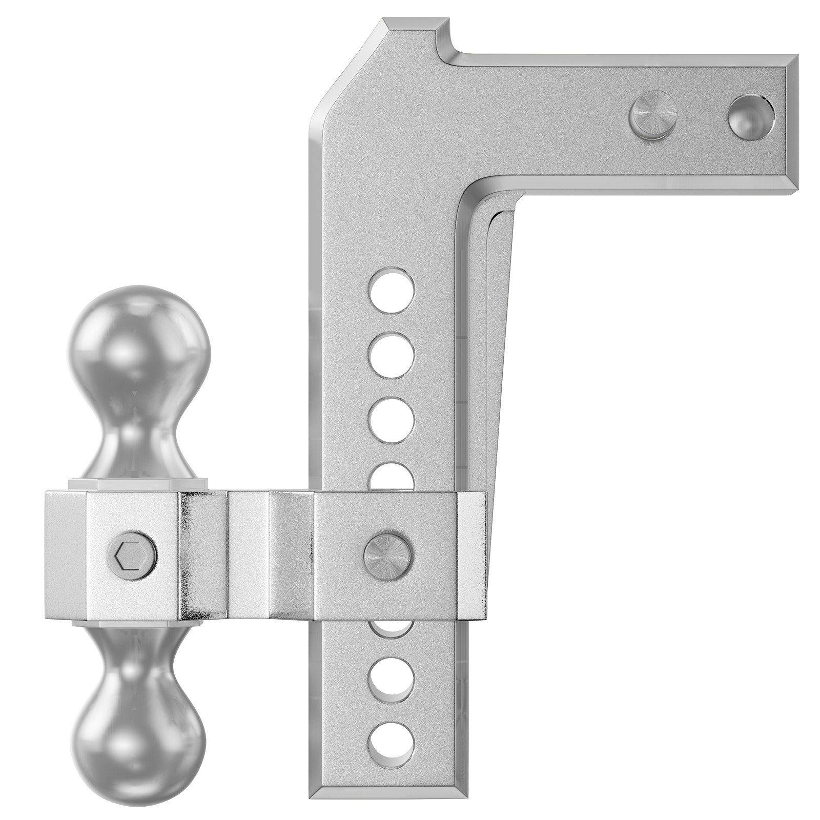 VEVOR Adjustable Trailer Hitch, Fits 2" Receiver, 8" Drop Ball Mount Hitch w/ Forged Aluminum Shank ＆ Two Iron Balls, 12500 LBS Towing Capacity for Most Common Needs, Dual Locking Pins Included