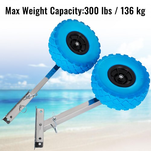 BRIS Stainless Steel Boat Launching Trailer Hand Dolly With 16" Wheels
