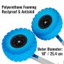 blue polyurethane foaming wheels for VEVOR boat transom launching wheel, 10" diameter.