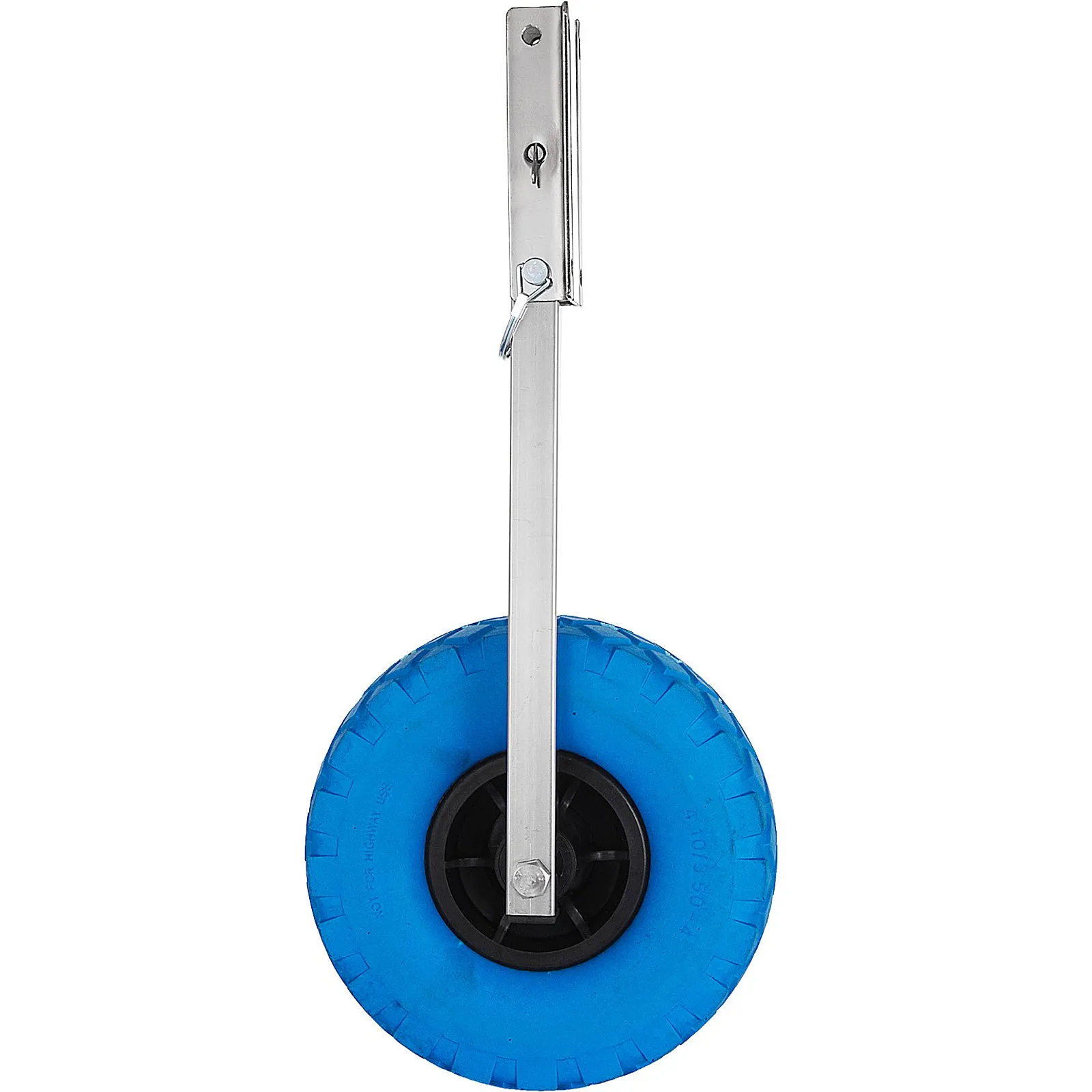 VEVOR boat transom launching wheel with blue tire and stainless steel bracket.