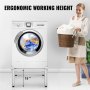 VEVOR Washing Machine Dryer Pedestal Stand Silver 38.3cm Non-slip Elderly Raiser