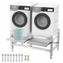 VEVOR Suport pentru mașină de spălat 300LBS, Soclu pentru mașină de spălat 25x25 inch, Soclu pentru mașină de spălat și uscător, bază din aluminiu pentru mașină de spălat cu o tavă de 66LBS cu 4 picioare reglabile (tavă dublă)