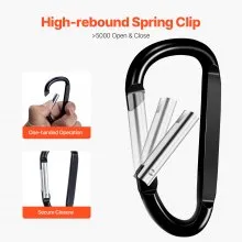 Mosquetón con resorte y clip Caribeaner para llavero, para camping y deportes (10 unidades)