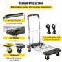 VEVOR Folding
Hand Cart 330 lb Capacity Dolly Truck w/ 4 Wheels Luggage Trolley