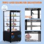 VEVOR Refrigerated Display Case, 3 Cu.Ft./85L, 3-Tier, Countertop Pastry Display Case Commercial Display Refrigerator with LED Lighting, TURBO Cooling, Frost-Free Air-Cooling, Locked Door for Bakery