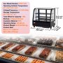 VEVOR Refrigerated Display Case, 3.5 Cu.Ft./100L, 2-Tier, Countertop Pastry Display Case Commercial Display Refrigerator with LED Lighting, TURBO Cooling, Frost-Free Air-Cooling, Rear Sliding Door