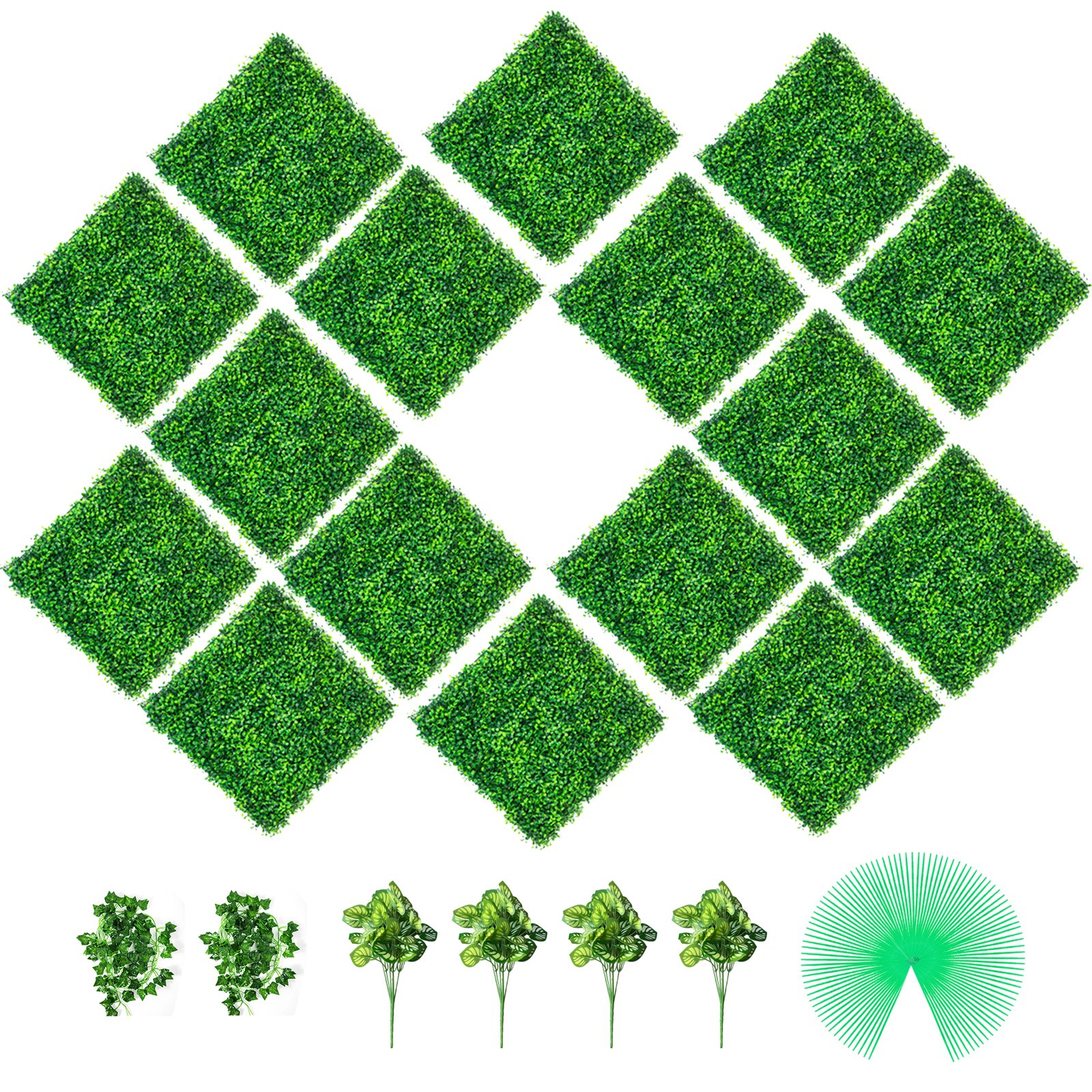Artificial Boxwood Panels, 16 PCS 20"x20" Boxwood Hedge Wall Panels, PE Artificial Grass Backdrop Wall 1.6", Privacy Hedge Screen for Decoration of Outdoor, Indoor, Garden, Fence, and Backyard Artificial Boxwood Panels, 16 PCS 20"x20" Boxwood Hedge Wall Panels, PE Artificial Grass Backdrop Wall 1.6", Privacy Hedge Screen for Decoration of Outdoor, Indoor, Garden, Fence, and Backyard
