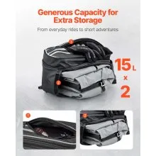 VEVOR Motorcycle Saddlebag Waterproof Motorcycle Side Bag Travel Luggage 30 L