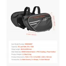 VEVOR Motorcycle Saddlebag Waterproof Motorcycle Side Bag Travel Luggage 30 L