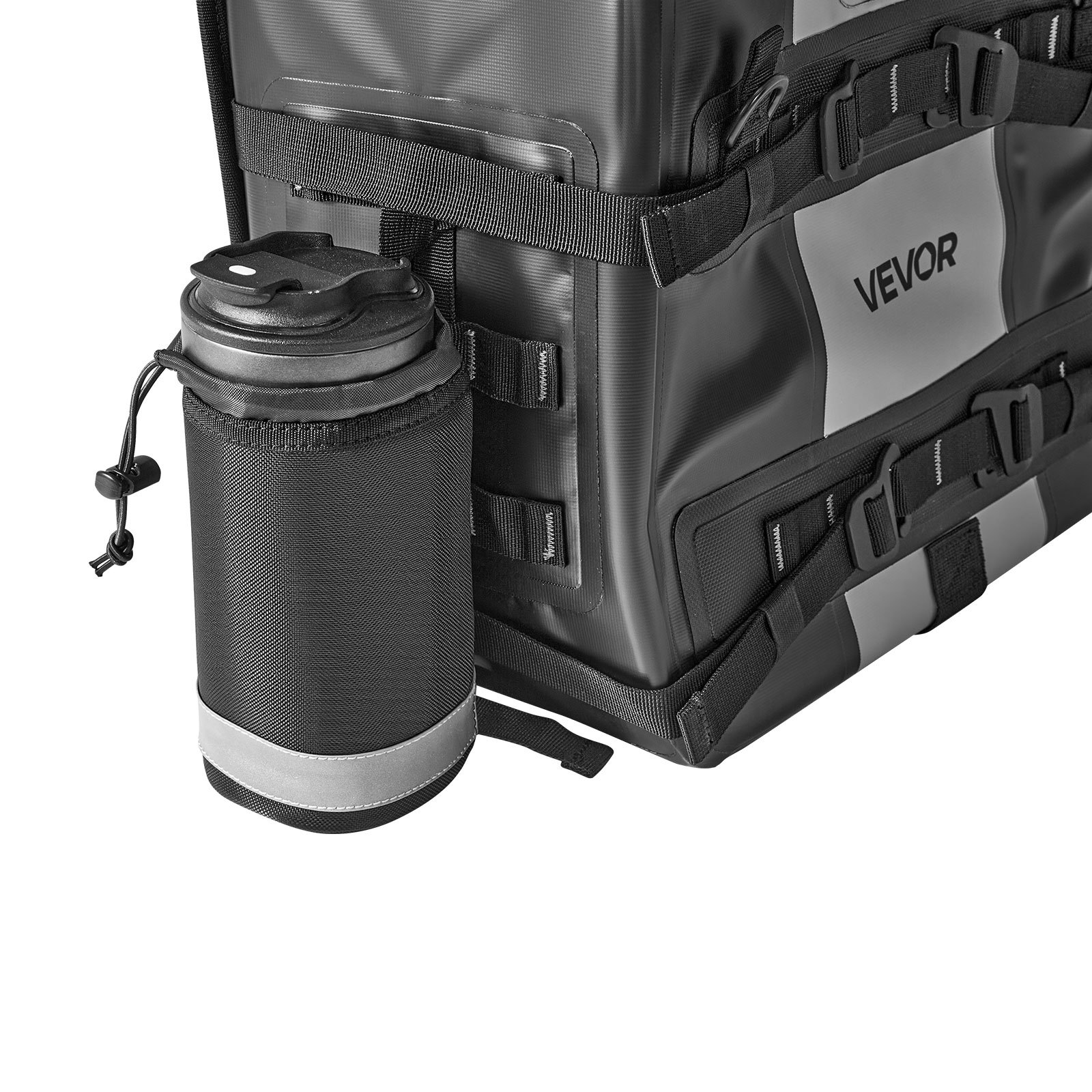 VEVOR Motorcycle Saddlebag, 56 L (28 L x 2) Large Capacity Side Saddle Bag Compatible with Most Motorcycles, Waterproof Fabric Outdoor Sports Motorbike Luggage Storage with Detachable Inner Bag, Black