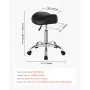 VEVOR Saddle Stool with Wheels, 450 LBS Weight Capacity Ergonomic Rolling Stool, Height Adjustable Thickened PU Leather Swivel Saddle Chair for Salon, Spa, Massage, Tattoo, Clinic, Black