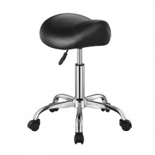 VEVOR Saddle Stool Swivel Stool with Wheels PU Leather Height Adjustable Black