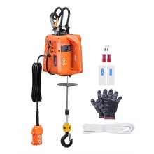 VEVOR 3-in-1 Portable Electric Hoist Winch 1100LBS Wired/Wireless Remote Control