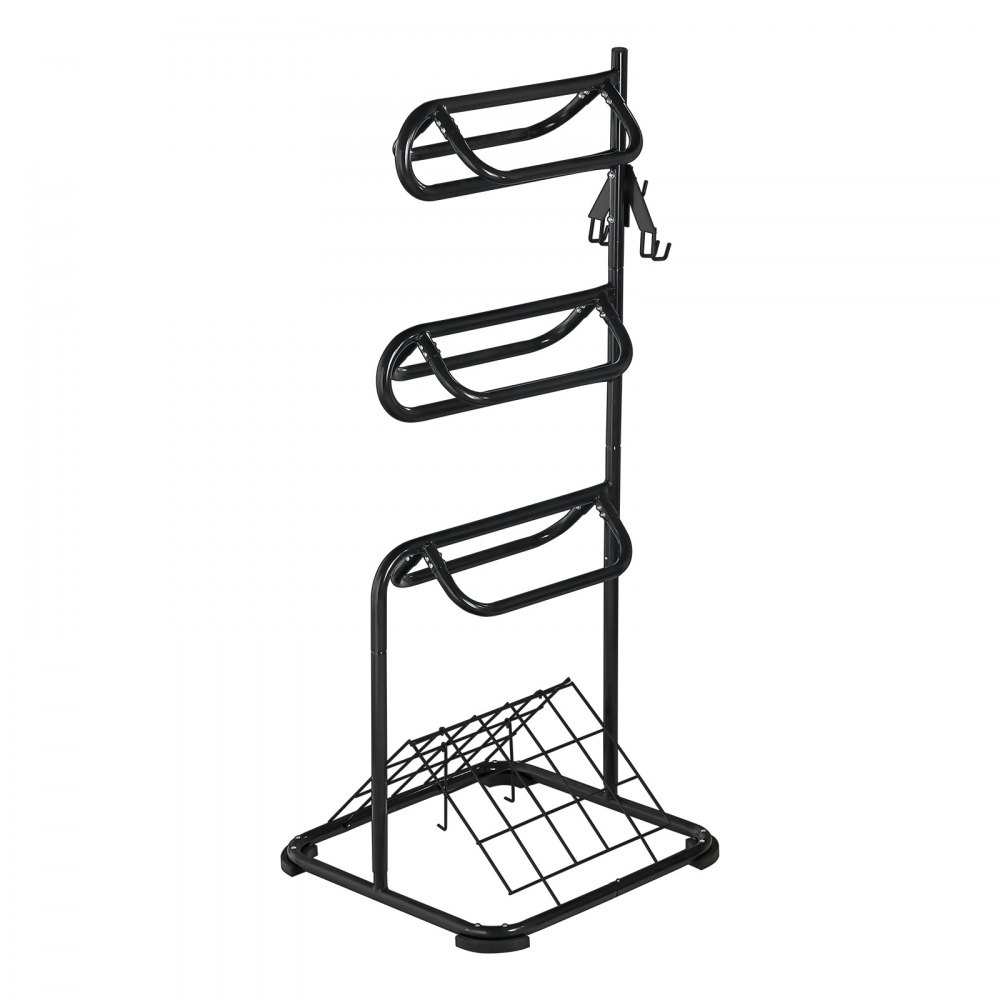 VEVOR Freestanding Saddle Stand, 762 x 737x 1740mm, 3 Tiers Saddle Rack, Heavy Duty Saddle Blanket Holder with Removable & Rotating Tiers, English & Western Saddle Rack for Tack Room Organization