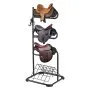VEVOR Freestanding Saddle Stand, 30 x 30 x 68.5 in, 3 Tiers Saddle Rack, Heavy Duty Saddle Blanket Holder with Removable & Rotating Tiers, English & Western Saddle Rack for Tack Room Organization