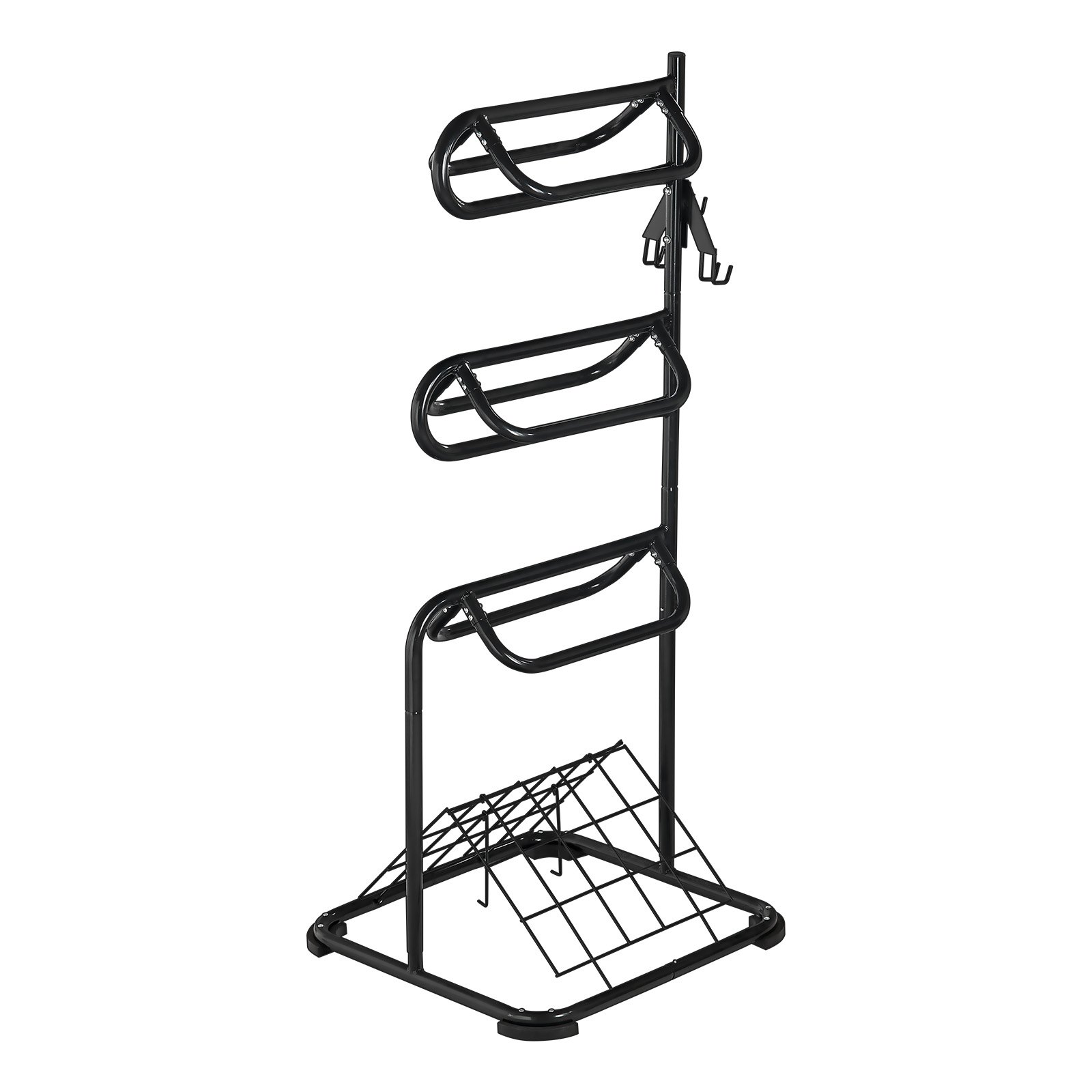 VEVOR Freestanding Saddle Stand, 762 x 737x 1740mm, 3 Tiers Saddle Rack, Heavy Duty Saddle Blanket Holder with Removable & Rotating Tiers, English & Western Saddle Rack for Tack Room Organization