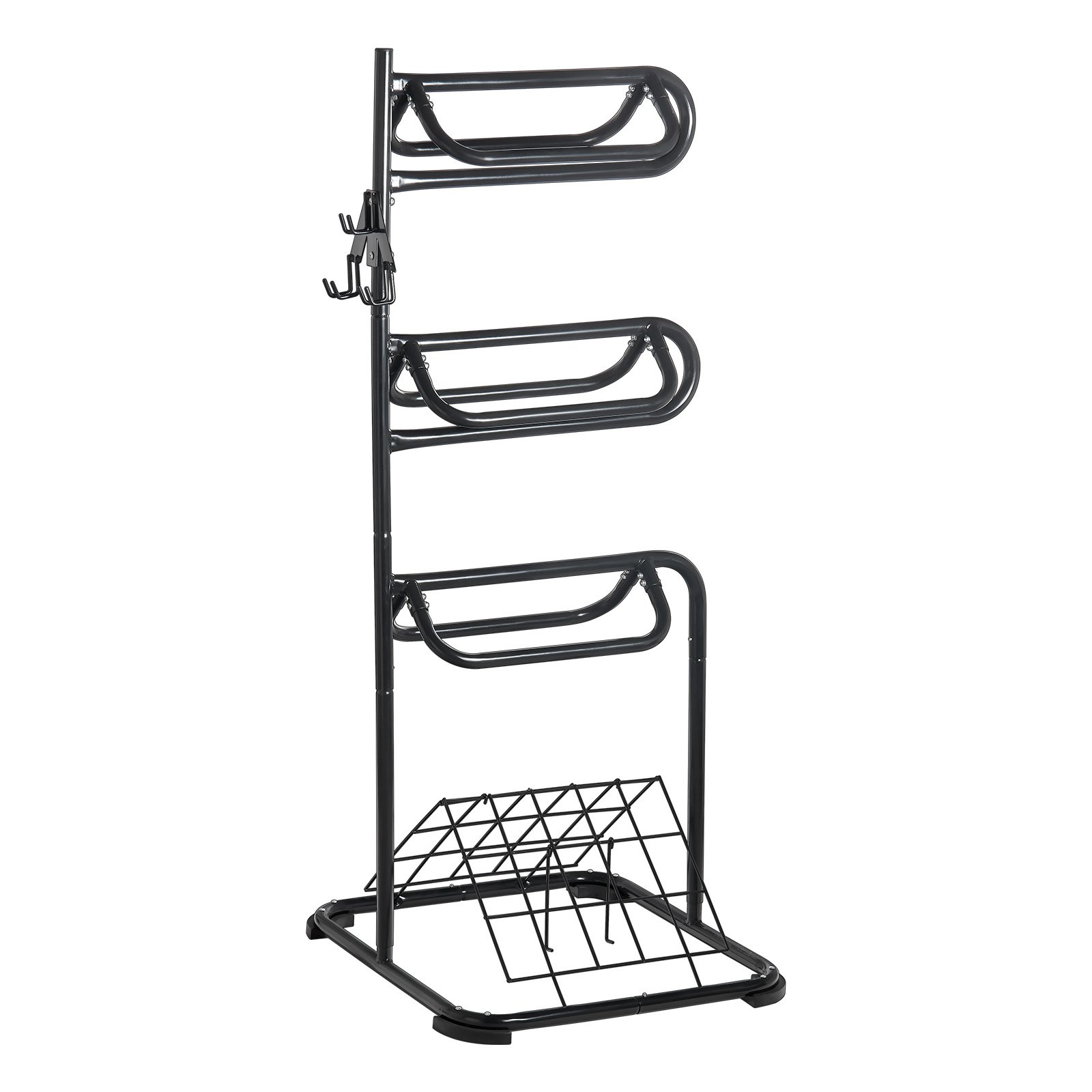 VEVOR Freestanding Saddle Stand, 762 x 737x 1740mm, 3 Tiers Saddle Rack, Heavy Duty Saddle Blanket Holder with Removable & Rotating Tiers, English & Western Saddle Rack for Tack Room Organization