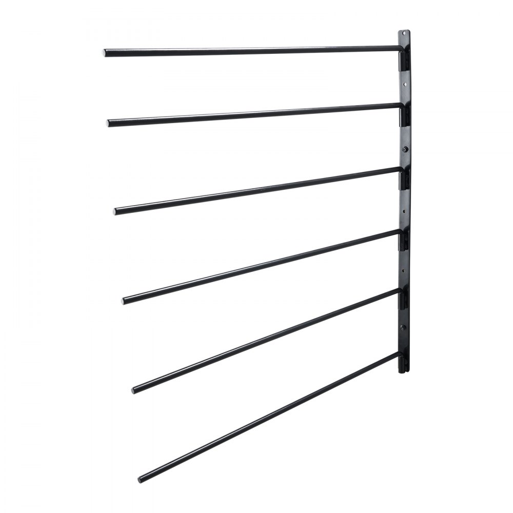 VEVOR Wall Mounted Saddle Rack, 785 x 760 x 30.5mm, Swing Out Saddle Holder, Six Tiers Horse Saddle Stand, Space Saving Horse Pad and Blanket Rack for Tack Room Organization Trailer Accessories