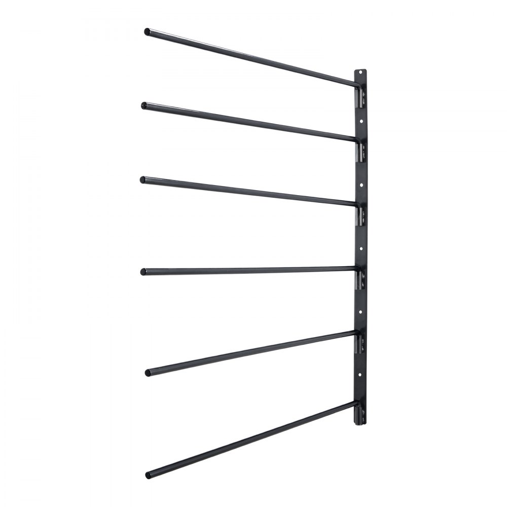VEVOR Wall Mounted Saddle Rack, 785 x 760 x 30.5mm, Swing Out Saddle Holder, Six Tiers Horse Saddle Stand, Space Saving Horse Pad and Blanket Rack for Tack Room Organization Trailer Accessories