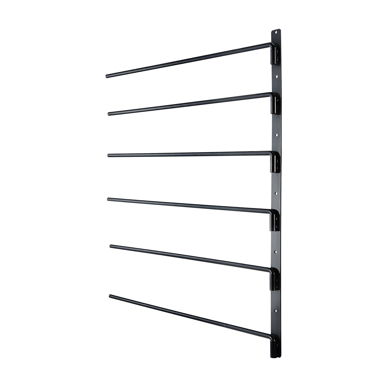 VEVOR Wall Mounted Saddle Rack, 785 x 760 x 30.5mm, Swing Out Saddle Holder, Six Tiers Horse Saddle Stand, Space Saving Horse Pad and Blanket Rack for Tack Room Organization Trailer Accessories