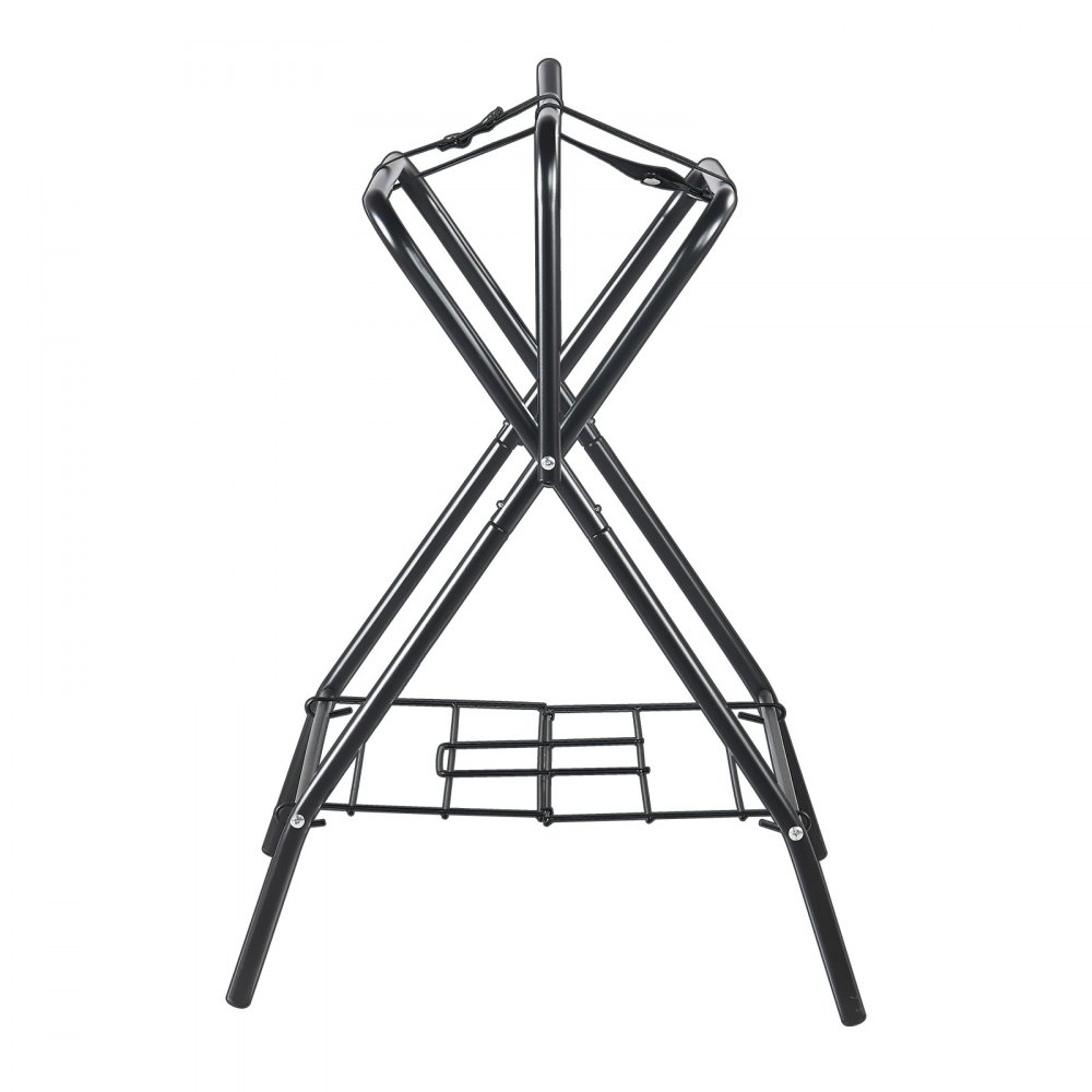 VEVOR Folding Saddle Rack, 28 x 19 x 37.5 in, Freestanding Horse Saddle Stand, Portable Horse Blanket Holder, Heavy Duty Steel Saddle Rack for English & Western Saddles, Tack Storage, Black
