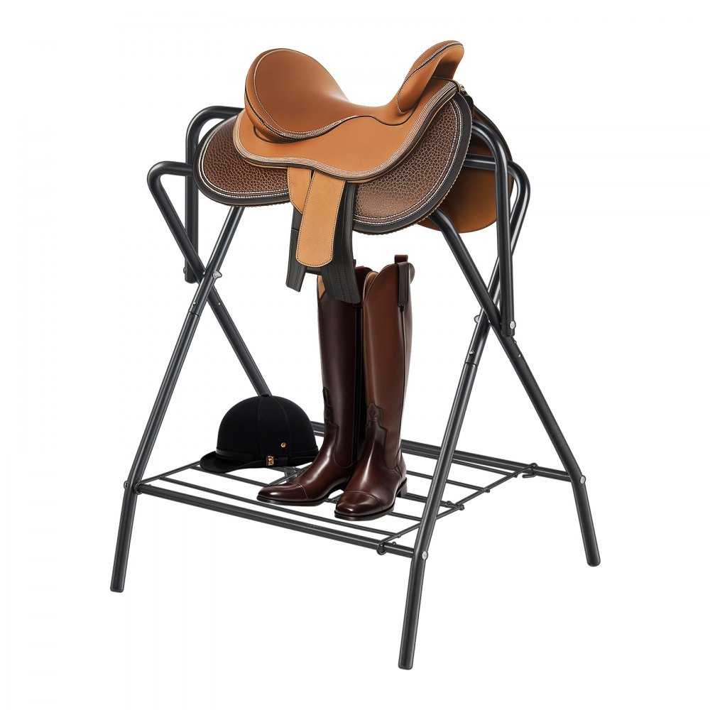 VEVOR Folding Saddle Rack Portable Freestanding Horse Saddle Stand 132 LBS