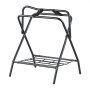 VEVOR Folding Saddle Rack, 28 x 19 x 37.5 in, Freestanding Horse Saddle Stand, Portable Horse Blanket Holder, Heavy Duty Steel Saddle Rack for English & Western Saddles, Tack Storage, Black