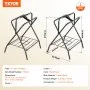 VEVOR Folding Saddle Rack, 28 x 19 x 37.5 in, 2 Packs Freestanding Horse Saddle Stand, Portable Horse Blanket Holder, Heavy Duty Steel Saddle Rack for English & Western Saddles, Tack Storage, Black