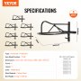 VEVOR Wall Mount Saddle Rack, 580 x 230 x 270mm, 8 Packs Horse Saddle Rack with Pad Bar, Portable Saddle Stand for English & Western Saddle, Horse Tack Storage for Equestrian Garden, Black